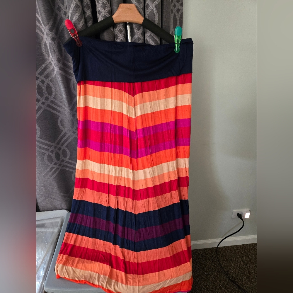 Striped Multicolor Maxi Skirt